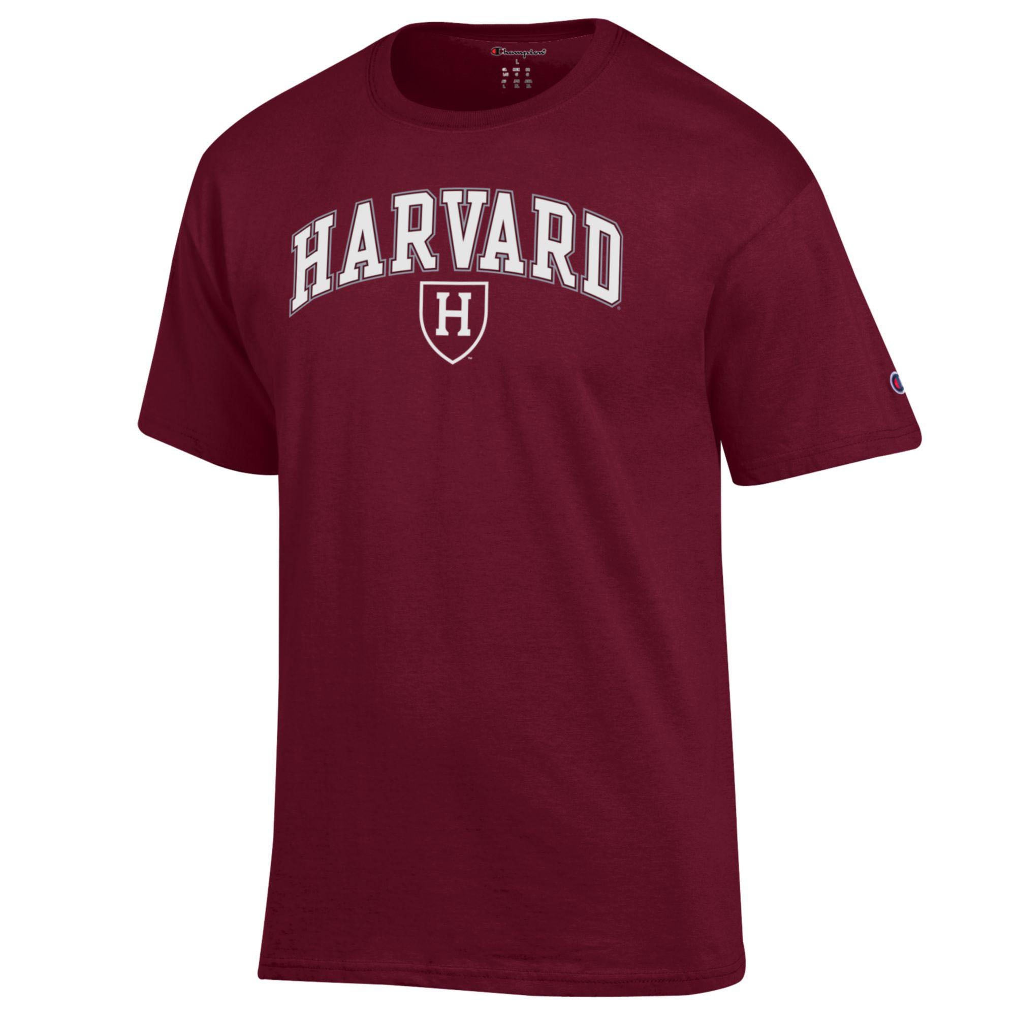 T-shirt Champion Heather Grey Harvard Crimson Arch Over Logo pour homme
